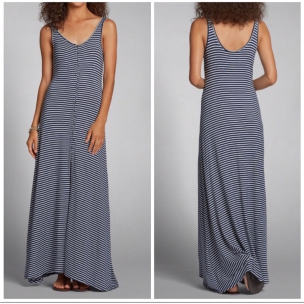 Abercrombie & Fitch stripe maxi dress button up